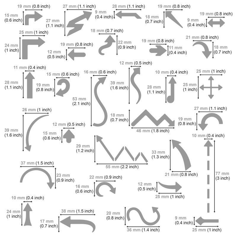 Aleks Melnyk No.15 Metal Journal Stencil, Arrow, Stainless Steel Stencil 1 PCS, All Purpose Template Tool for Wood Burning, Bullet Journaling, Geometry Drawing, Painting, Technical Template - Image 3